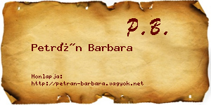 Petrán Barbara névjegykártya